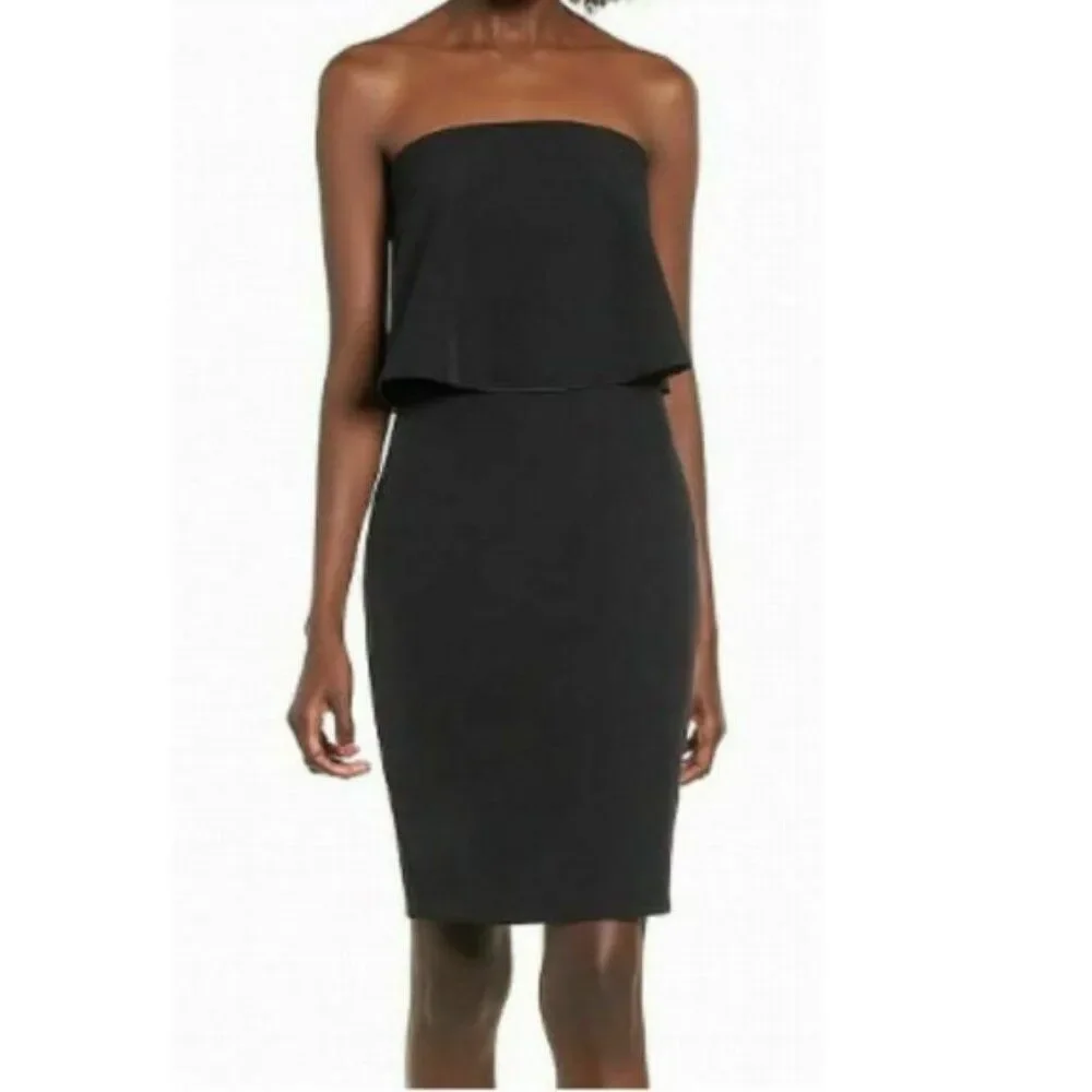 Black Strapless Cocktail Dress by With Popover Bodice Socialite Size M - Picture 2 of 11